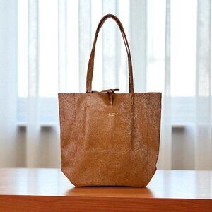 Anita Brown Italian Leather Women’s Handbag – Designer Shopper Tote Bag